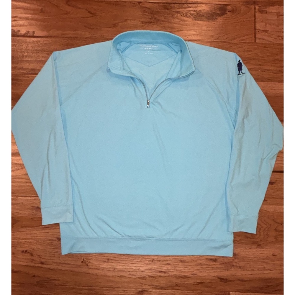 Holderness & Bourne The Westland Pullover Blue Shoulder Logo Men's Large